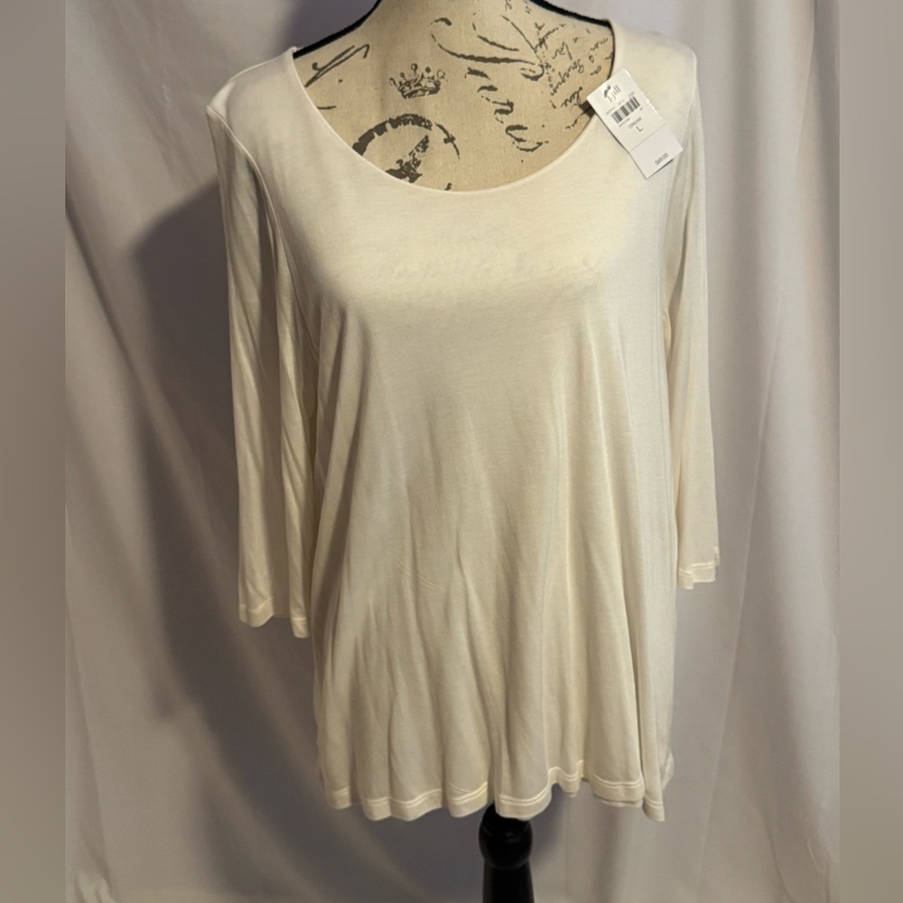 J. Jill Cream Long Sleeve Women's Top